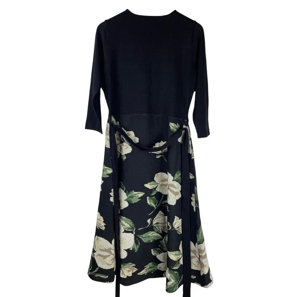 Julia Jordan Floral Sweater Dress Midi Women's Large Fit & Flare A-Line NWT - Picture 5 of 10
